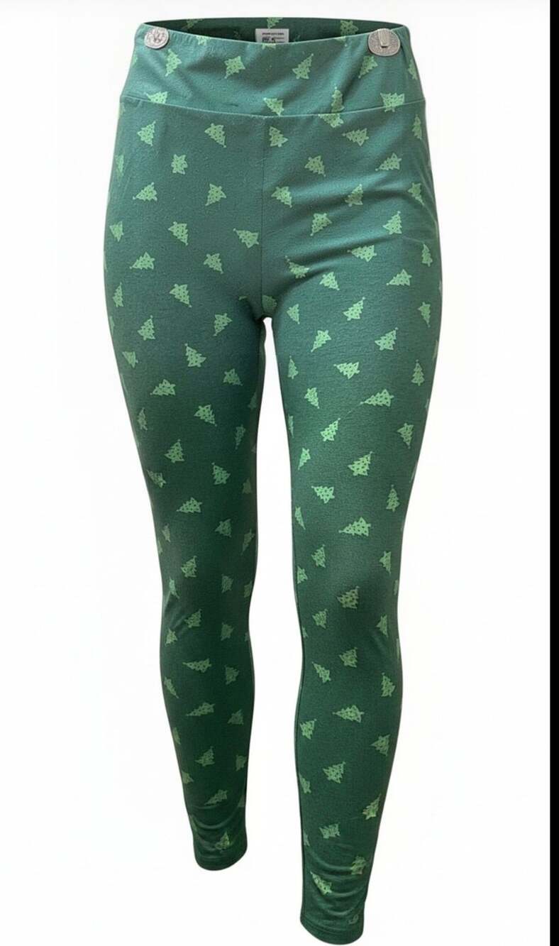 LuLaRoe Christmas Tree Leggings Sz 2XL Green Holiday Print #christmas #leggings